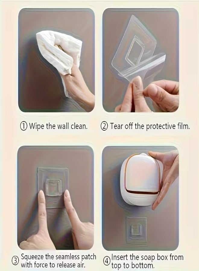ELMVIA Wall Mounted Soap Dish Holder with Drain Tray | Self-Adhesive Bathroom Soap Stand | Quick Dry Hygienic Soap Holder for Bathroom, Kitchen & Wash Basin ((White - 1 PCS)) - Image 5